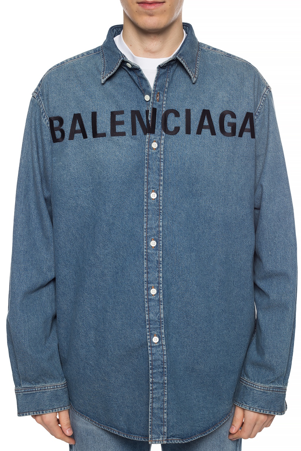 BALENCIAGA デニムシャツ 6UAOn-m79159321024 - トップス